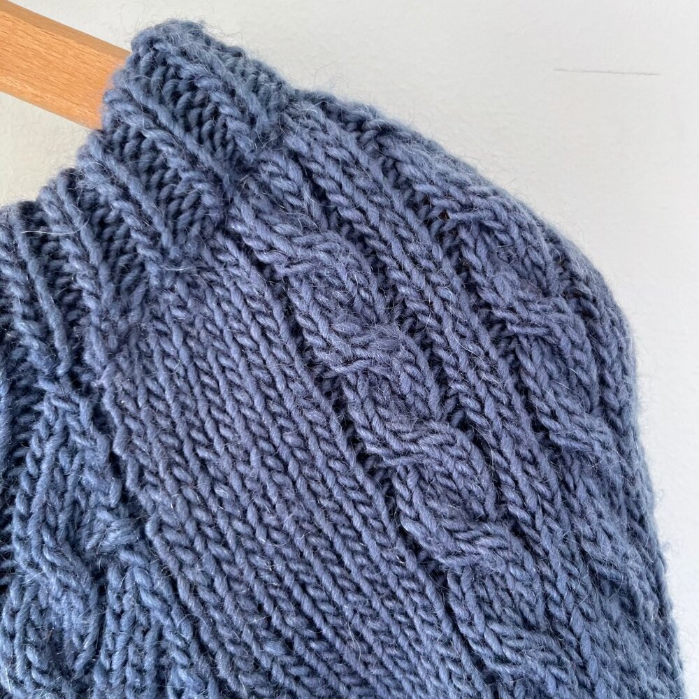 Handknit Wool Fisherman Sweater - Picture 5 of 6